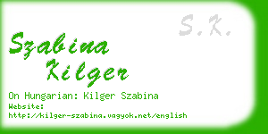 szabina kilger business card